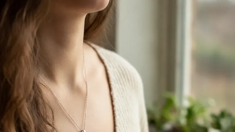 Pendentif Femme Pierre Bleue